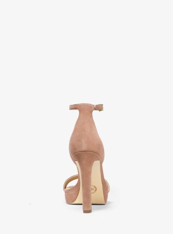 Damske Sandále Michael Kors Margot Suede Platform Ruzove - Topanky Michael Kors Outlet | PTVDL-9504